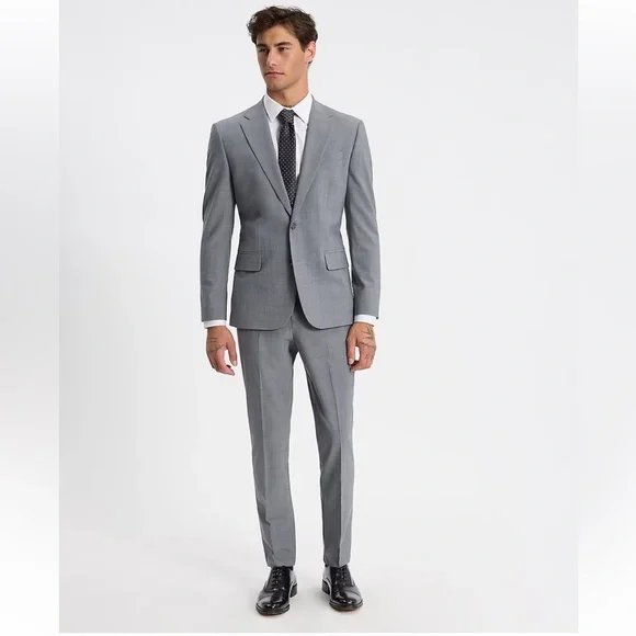 Express Slim Gray Wool Modern Tech Suit Pant